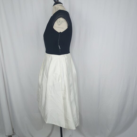 Betsy & Adam Black White Dress 6 Small Formal Midi Hi-Lo NWT - Picture 5 of 10